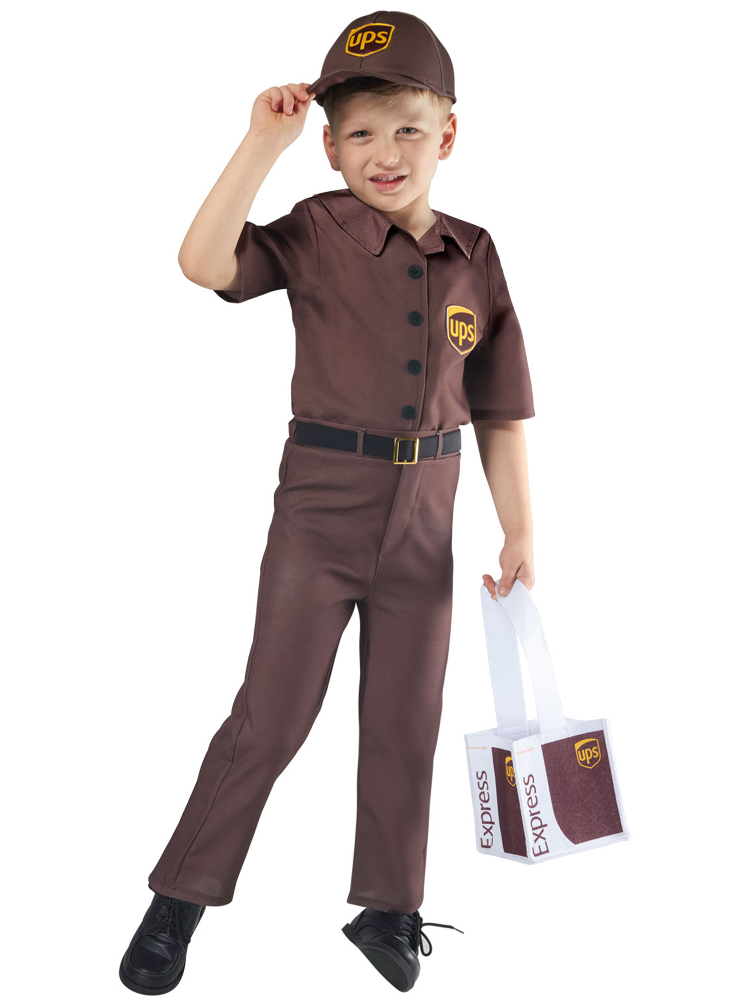 UPS Delivery Driver Costume for Kids by Rubies, Boys