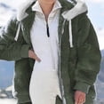 thumbnail image 2 of CEHVOM Women Plus Size Winter Warm Loose Plush Zip Hooded Jacket Coat, 2 of 5