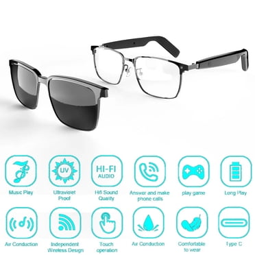Smart Glasses Bluetooth Audio Sunglasses Call & Music Headset Open Ear Headphone