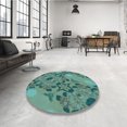 thumbnail image 4 of Ahgly Company Tapis d'Intérieur Lavable en Machine Carré Vert Profond Transitionnel, 4 Pieds Carré, 4 of 7