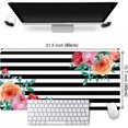 thumbnail image 2 of Floral Extended Gaming Mouse Pad Large Keyboard Mousepad Desktop Mat, Non-Slip Rubber Base with Stitched Edge XXL Black Large Desk Pad for Work/Office/Home 31.5x15.75 Inch, Beautiful Flower, 2 of 5