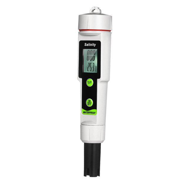 Salinometer Waterproof Salinity Test Pen 2-in-1 Salinity & Temperature Meter Portable Salinity Meter Salimeter Pen Type Salinograph 0~199.9ppt -50~70℃ Temperature Meter ℃/℉ Conversion Beverages Drink