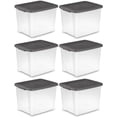 thumbnail image 1 of Sterilite ShelfTotes Contenant de Rangement en Plastique de 50 Pintes avec Loquet, (Lot de 6), 1 of 6