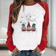 thumbnail image 2 of RKSTN Chandail pour Femmes de Noël à Col Rond, Chandail Imprimé du Père Noël, Manches Longues, Blouse Régulière à Empiècements, 2 of 5
