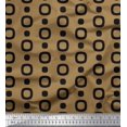 thumbnail image 1 of Soimoi Brown Silk Fabric Square Geometric Print Fabric by Yard 42 Inch Wide, 1 of 3