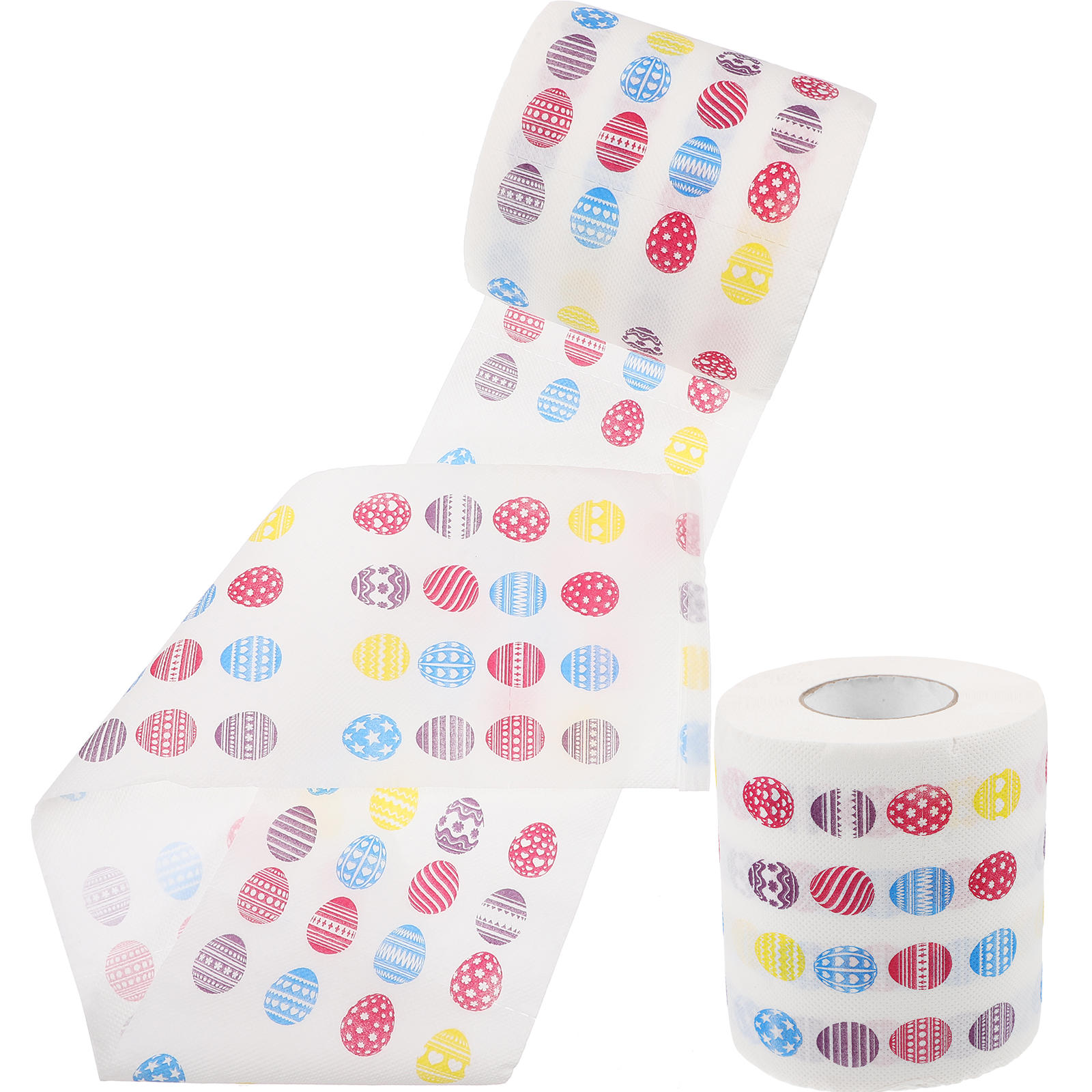 HINTRMENT 2 Rolls of Bathroom Tissue Toilet Paper with Multi colored Easter Egg Patterns for Families