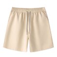 thumbnail image 2 of EOYWHK Cotton Linen Shorts for Men Summer Breathable Workout Gym Shorts Mid Waisted Solid Color Running Swimming Sleeping Shorts, 2 of 5