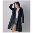 thumbnail image 2 of Baohd Femmes Homme Imperméable Long Imperméable Mince Imperméable Veste avec Capuche Vêtements Costume de Pluie Randonnée Randonnée à Vélo Noir XL, 2 of 6