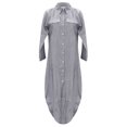 thumbnail image 4 of CEHVOM Robe d'Été pour Femme, Couleur Unie, Décontractée, à Manches Longues, Col Rabattu, Robe Maxi Décontractée de Plage, Solde, 4 of 4