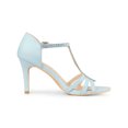 thumbnail image 3 of BLISSFUL STEP Women's Rhinestone Ankle Strap Open Toe Stiletto Heels Sandals Sky Blue (Size 8.5), 3 of 6