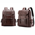 thumbnail image 3 of Meitianfacai Leather Laptop Backpack For Men, Work Business Travel Office Backpack College Bookbag, Casual Computer Backpack Fits Notebook 15.6 Inch, 3 of 6