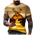 thumbnail image 1 of EQWLJWE T-Shirt d'Été For Men Men Casual Col Rond Court Pull Sleeve 3D Imprimé T-Shirt Imprimé Réaliste Shorts Sleeve Tops For Homme, 1 of 5