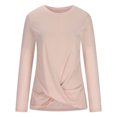 thumbnail image 3 of Yuyuzo Tunique Ou Hauts à Porter avec des Leggings pour Femmes, T-Shirts Décontractés à Manches Longues à Col Rond, T-Shirt Torsadé à l'Avant, Blouse, 3 of 5
