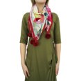 thumbnail image 3 of Bimba Robe Maxi à Drapé pour Femme Vert Olive avec Foulard à Pompons Imprimé-6, 3 of 6
