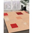 thumbnail image 3 of Ahgly Tapis d'Intérieur Lavable en Machine Carré Transitionnel Orange Vif, 6 Pieds Carré, 3 of 7