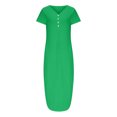 thumbnail image 4 of pstuiky Maxi Robes pour Femmes, Robe d'Été Décontractée à Manches Courtes et Col en V pour Femmes, Robe Maxi Décontractée de Plage avec Poches, Robes pour le Travail, Liquidation, 4 of 6
