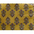 thumbnail image 4 of oneOone Georgette Viscose Yellow Fabric Leaves & Floral Block Craft Projects Decor Fabric Printed By The Yard 42 Inch Wide, 4 of 4