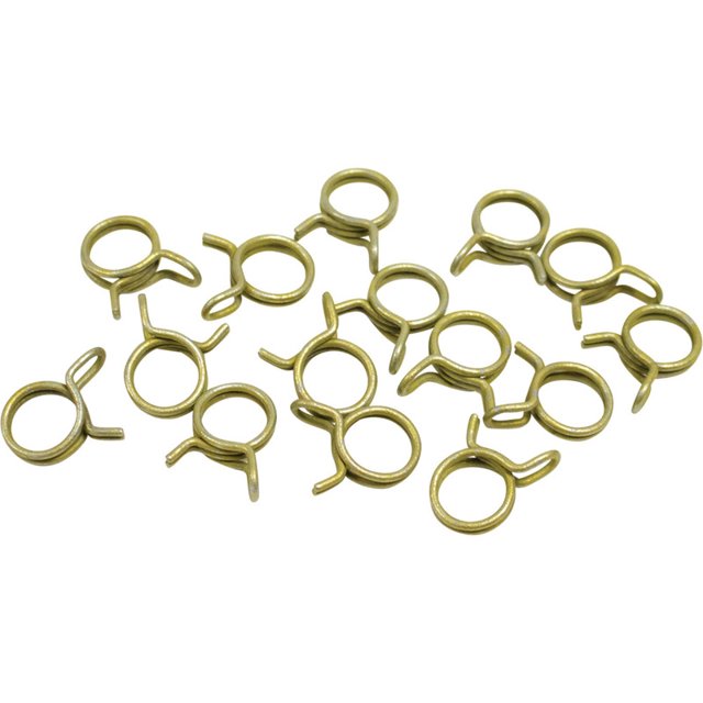 Helix Racing Hose Clamp 111-1716 7/16 Inch Clamping Range; Double Wire Style; Zinc Plated Steel; Pack Of 15