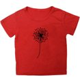 thumbnail image 4 of PMVFHDE Hauts de Sortie pour Fille Enfants Garçons Filles Décontracté Imprimé Pissenlit Col Rond Manches Courtes T-Shirt Graphique Haut,1-Rouge,7-8 Ans, 4 of 4