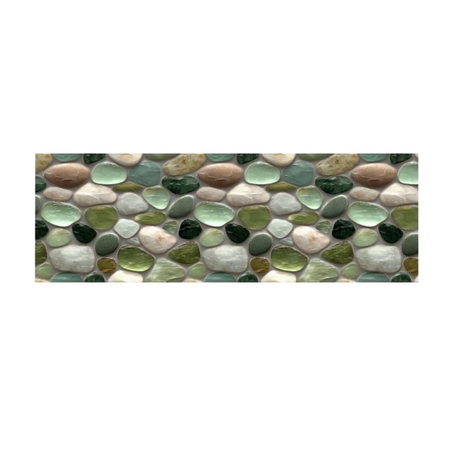 Corridor Stone Patterned Carpet 3D Pebble Pattern Entrance Carpet Washable Carpet Bathroom Stone Patterned Floor Mat Bedroom Long Bedside Mat Kitchen Floor Mat Throw Blanket Set Possum Blanket Lap