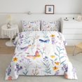 thumbnail image 1 of Erosebridal Watercolor Flower Bedding Twin Comforter Set, Colorful Butterfly Down Comforter, 2 Pieces, Lightweight, 1 of 6