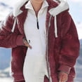 thumbnail image 2 of Heliisoer Plus Women Size Winter Warm Loose Plush Zip Hooded Jacket Coat, 2 of 5