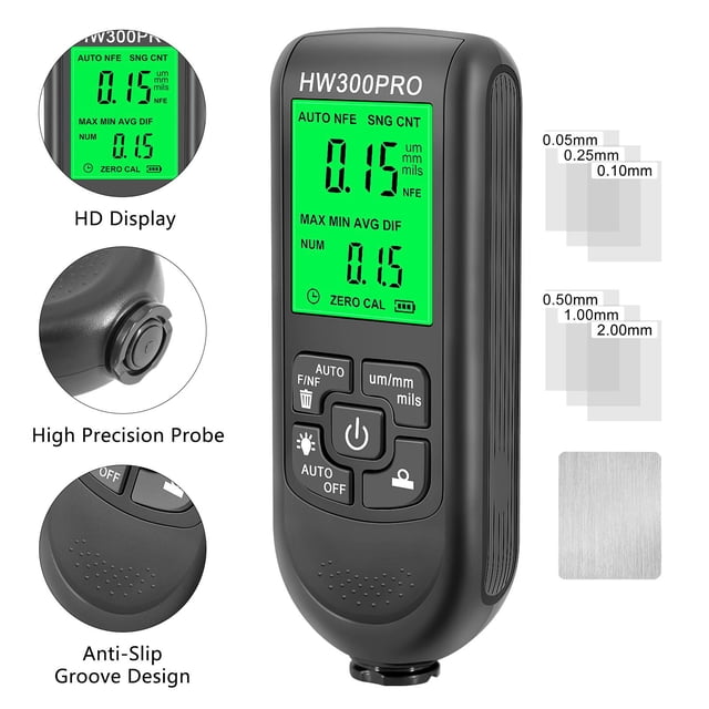 Paint Thickness Gauge Automotive Paint Thickness Measurement for Car Black