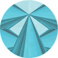 thumbnail image 1 of Ahgly Company Tapis d'Intérieur Ronds de Style Transitionnel Lavables à la Machine, Vert Turquoise Foncé, 8 Pieds Rond, 1 of 7