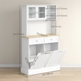 thumbnail image 3 of HOMCOM Kitchen Pantry Cabinet, Storage Cabinet w/ Charging Station, White, 3 of 10