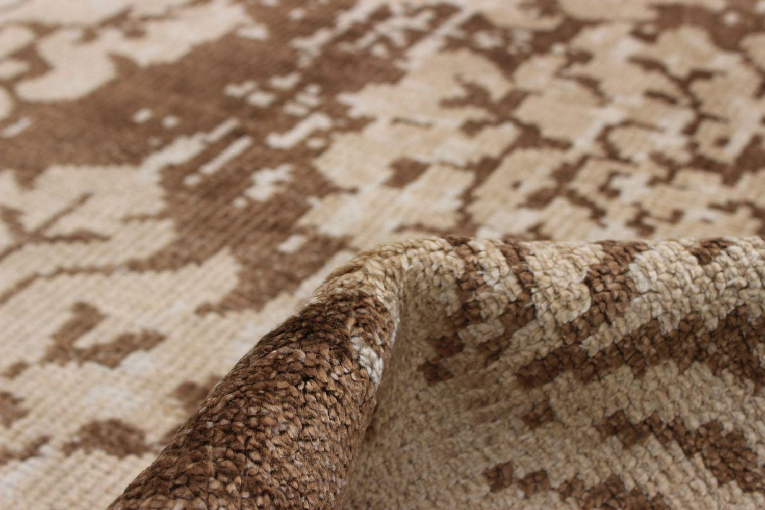 ECARPETGALLERY Tapis Noué à la Main pour Salon, Salle à Manger et Chambre à Coucher Contemporain Collection La Seda 4'10" x 7'9" en Brun