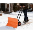 thumbnail image 1 of Kojooin Pelle Pousse-Neige de 29 Po avec Roues, Pelle à Neige en Acier Robuste avec Lame et Poignée Inclinées Ajustables, 1 of 9