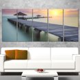 thumbnail image 1 of Design Art Wooden Sea Bridge And Sunset Seashore Photo Canvas Art Print, 1 of 2