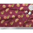 thumbnail image 2 of Soimoi Red Modal Satin Fabric Cookies & Oranament Christmas Print Fabric by the Yard 42 Inch Wide, 2 of 5