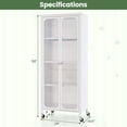 thumbnail image 3 of Costway Armoire de Rangement avec Roues et 2 Portes Translucides Tablettes Ajustables Buffet, 3 of 10