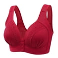 thumbnail image 3 of Bras for Women Comfortable Clearance 3pc Ladies Comfortable Convenient Front Button Bra Breathable Easy Close Everyday Bra Plus Size Seamless Bralettes Bralettes for Women Padded New Red L, 3 of 5