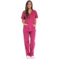 thumbnail image 1 of Greswe Ensemble de Sarrau Médical pour Femmes à Col en V avec Pantalon Cargo, Multiples Poches, 1 of 3