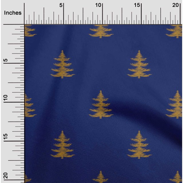 oneOone Silk Tabby Fabric Christmas Tree Ikat Print Fabric BTY 42 Inch Wide