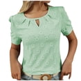 thumbnail image 2 of Liquidation des Offres du Jour! Blouses à Col Rond à Manches Courtes Unies pour Femmes, Haut Décontracté et Confortable pour Temps Chaud, Bureau Ou Jeu Soldes Aujourd'hui Liquidation!, 2 of 5