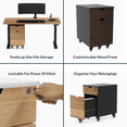thumbnail image 4 of Desky Wooden Minimal Filing Cabinet - Black / Rustic Pine Softwood, 4 of 10