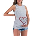 thumbnail image 1 of Woman Round Neck Sleeveless Vest Heat Baby Feet Print Solid Color Maternity Top, 1 of 9