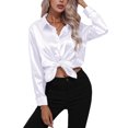 thumbnail image 1 of Innerwin Shirts Long Sleeve Ladies Tunic Tops Office Button Down Soft Blouse White M, 1 of 5
