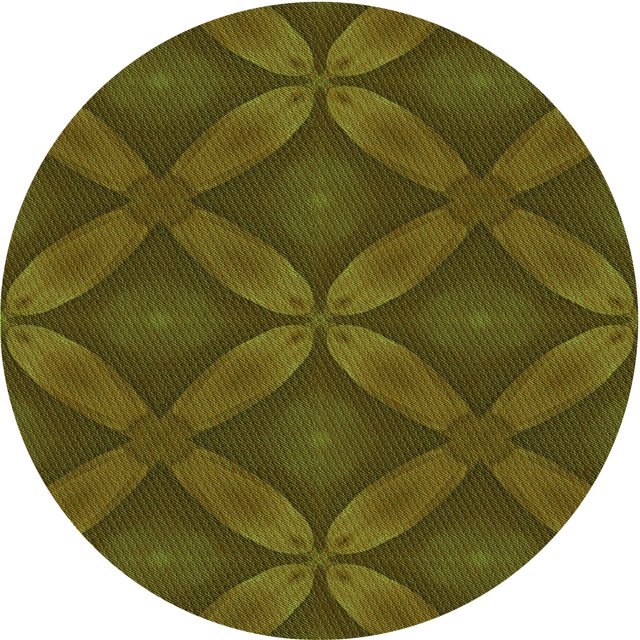 Ahgly Company Tapis d'Intérieur Ronds de Style Transitionnel Lavables à la Machine, Vert Olive, 3 Pieds Rond