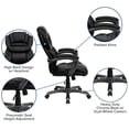thumbnail image 4 of Scranton & Co Faux Leather High Back Office Chair with Padded Loop Arms in Black, 4 of 9