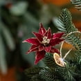 thumbnail image 1 of 28cm High Grade Adhesive Powder Simulation Christmas Flowers in Gold Champagne Burgundy Colors for Tree Decoration, 1 of 6