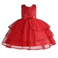 thumbnail image 1 of Penkiiy Robe Sans Manches Brodée en Maille pour Filles, Robe de Princesse, Robe d'Été Rouge 2023, 1 of 9