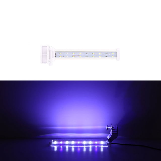 Amdohai 8 Inch Aquarium Light Submersible Fish Tank Light Blue and White Color Clamp Aquarium LED Fish Tank Clip Light