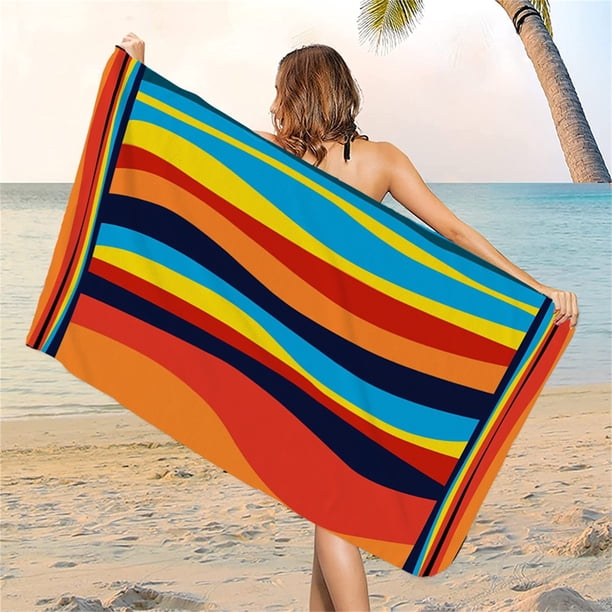 Cute Beach Towel Multi-Color Stripe Beach & Pool Towel Colored