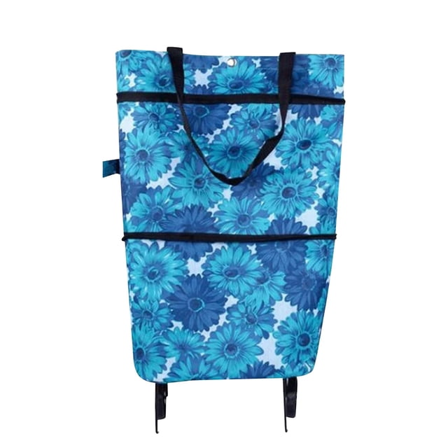 Air Vacuum Bag Accelerateh 2 In 1 Foldable Shopping Cart Trolley With Wheels Portable Green Storage Solution For Travel And Home