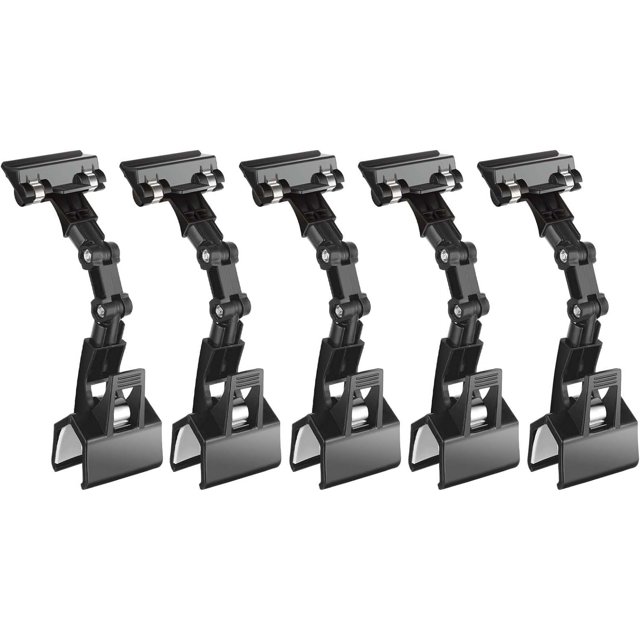 LOVEVER 5 Pack Adjustable Document Holder Flexible Rotatable Paper Holder for Typing Desktop Document Holder Paper Stand Copy Holder Clip for Computer Monitor Canvas Clamp (Black)