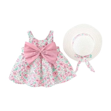 Robe Fillette Robe d'Été Robe d'Anniversaire pour Filles Robe Soleil pour Filles Robe de Princesse Vêtements pour Filles 1-2 Ans